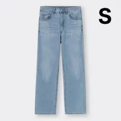 GU ジーユー ハイライズストレートジーンズ ブルー S