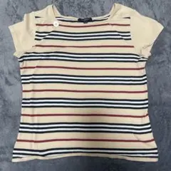 BURBERRY ベージュ ストライプ Tシャツ 160A キッズ レディース