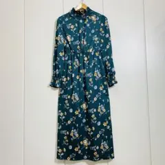 kaene カエン フラワープリント フリル ワンピース