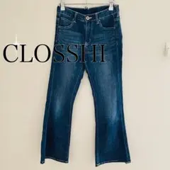 CLOSSHI コットンリネンシンプルブーツカットデニム（M）インディゴブルーのサムネイル