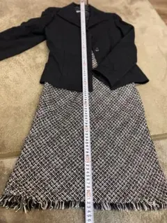黒白ツイード セットアップ ジャケットとドレス