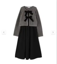 Natural Beauty Basicベロアリボンカーディガン＆ワンピース新品