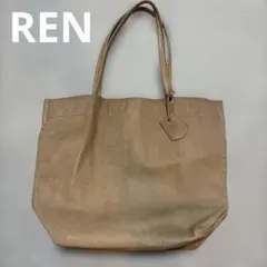 【REN】Fukuro 豚革　レザー トートバッグ ベージュのサムネイル