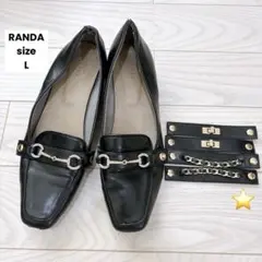 【RANDA/ランダ】3WAY ベルトデザインローファー/ブラック/Lサイズのサムネイル