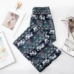新品 タイパンツ エスニックパンツ ゾウ柄 サルエル ワイド ゆったり フリー