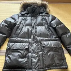 CAMP7フード付きブラウンダウンジャケット