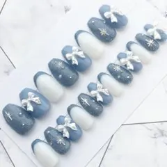 1147.（全サイズ現品販売）フラッシュ♡リボンネイルチップ