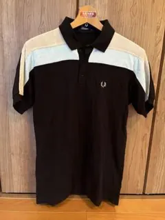 FRED PERRY ポロシャツ S黒/青/灰 フレッドペリー　ネイビー　ライン
