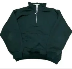 UCLA ダークグリーン ハーフジップ スウェット　刺繍　ワンポイント