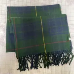 レディース大判マフラーストール(グリーンチェック)