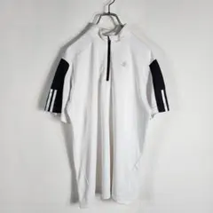 adidas ハーフジップモックネックTシャツ 3本ライン ゴルフ ランニング