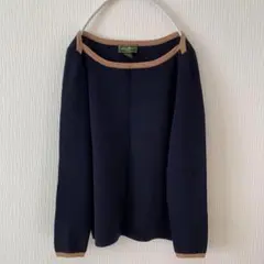 エディバウアー　Eddie Bauer　ボートネック　セーター　Tシャツ　紺　L