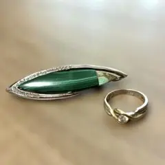 18金プラチナダイヤコンビリング k18GP メレダイヤと翡翠コンビ 
