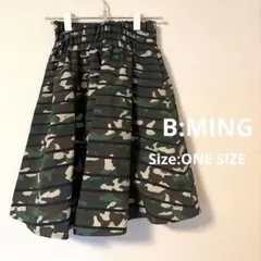 B:Ming :迷彩柄 ボーダー フレアスカートのサムネイル