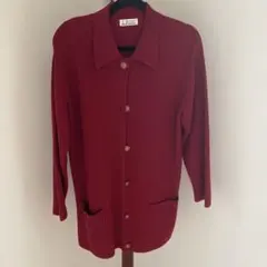 via di mezzo カシミヤ 赤 カーディガン