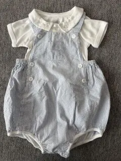 PETIT BATEAU ストライプロンパースセット6M/67㎝