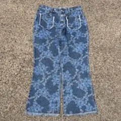 2000s TESS フロッキー coating flare denim - メルカリ