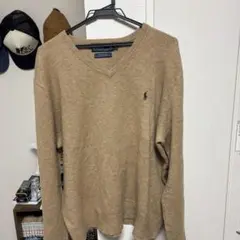 Polo by Ralph Lauren Vネックセーター XL ベージュ
