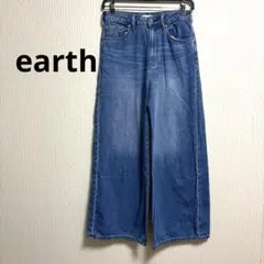 earth⭐️アースミュージックエコロジーワイドレッグデニムパンツ ライトブルー