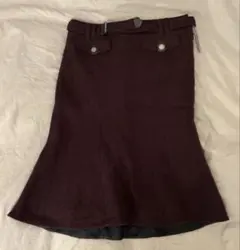 【Burberry BLUE LABEL】 フレア スカート バーガンディー