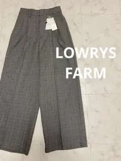 新品✨ローリーズファーム　チェック柄ワイドパンツ　グレー　M パンツ