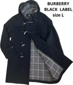 ✨極美品✨BURBERRY ブラックレーベル　ダッフルコートノバチェック　Ｌ　黒