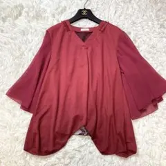 アクシーズファム　レースが可愛いカットソー　レッド系