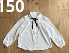 西松屋　リボン付き　丸襟長袖シャツ