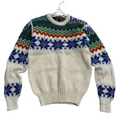 80s エディーバウアー ニット セーター M ノルディック柄 US古着5056