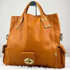 希少 極美品✨マルベリー ターンロック トートバッグ レザー ライトブラウンのサムネイル