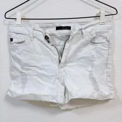 ⭐️早い者勝ち【L〜LL】KanCan ホワイト ダメージ ショートパンツ 白