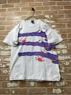 90s ヴィンテージTシャツ　Tシャツ　アニマルT 白　シングルステッチ　y2k