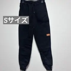 S 黒 ブラック 裏起毛 ジョガーパンツ スエット 厚手 極暖 メンズ 新品