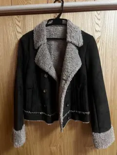 ダブルブレスト ボアジャケット カーキ