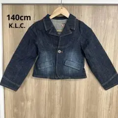 美品　KLC ケーエルシー　140cm LL　デニムジャケット　ブローチ付き