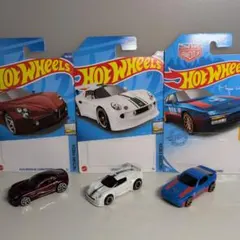 ホットウィール　アルファロメオ、ロータス、ポルシェ　欧州スポーツカー　3台セット