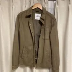 ZARA フェイクスエードジャケット カーキ Mサイズのサムネイル
