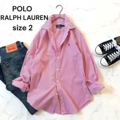 【現行】POLO RALPH LAUREN ストライプ柄 シャツ ポニー 春色