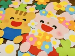 壁面飾り　春　お花がいっぱい　卒園　入園　新年度　誕生会　3月　4月