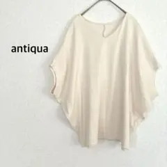 アンティカ 着るだけ華奢トップス シュッと美 Vネック アイボリー Fのサムネイル