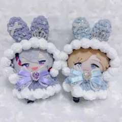 【水色pu】ぬい服 ぬい帽子 うさ耳 10cmぬい にじぱぺっと ニット帽