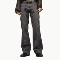 00s y2k グランジ　グレー　フレアパンツ　ブーツカット　W