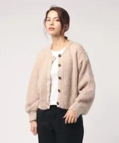 archives キラキラフェザーニットカーディガン キャメル