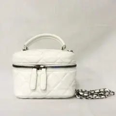 ホワイト キルティング ミニショルダーバッグ