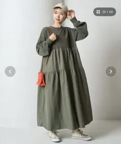 freaks storeピグメント加工ティアード切替ワンピース