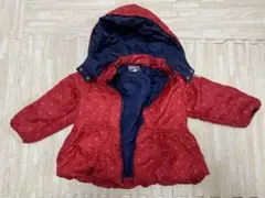 12/16〆⚠️ 赤色星柄 フード着脱可能 ダウンジャケット