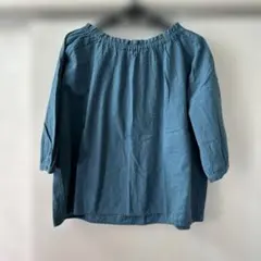 青色 七分袖シャツ M