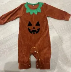 80サイズ かぼちゃ コスチューム ロンパース　ハロウィン コスプレ
