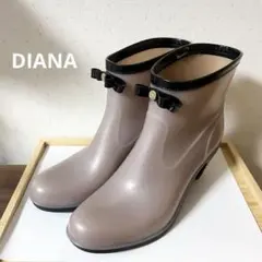 DIANA リボン付きグレー ジュレインブーツ23㎝　美品のサムネイル