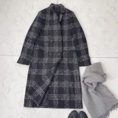 【美品】ALLSAINTS チェスター ロングコート チェック柄 ダブル UK8のサムネイル
